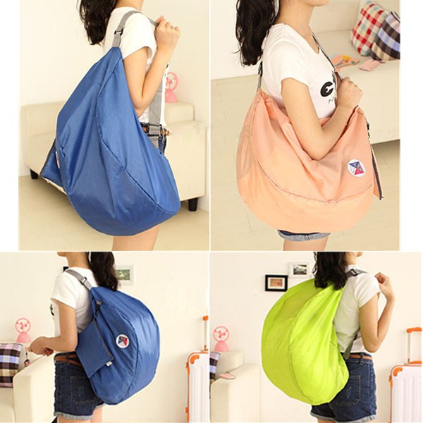 Girl Nylon Foldable Travel Shoulder Storage Bag Schoolbag Backpack